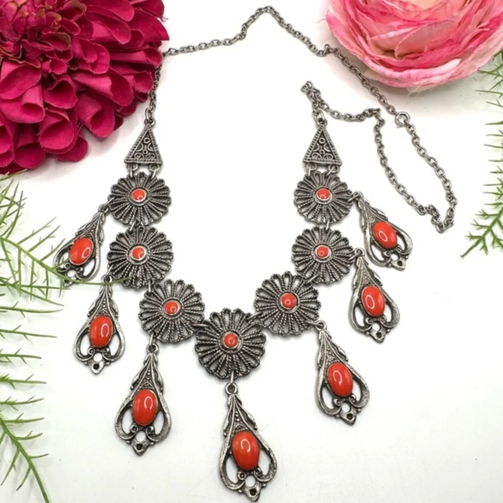 VINTAGE⚜️SOUVENIR DU MAROC Enameled Baroque Necklace